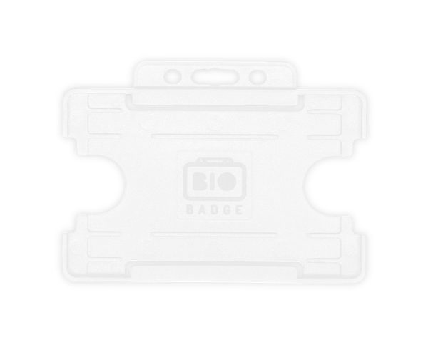 White Single Sided Open Faced ID Card Holders (Landscape) (Pack of 100)