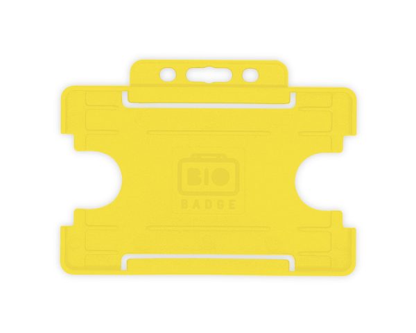 Yellow Single Sided Open Faced ID Card Holders (Landscape) (Pack of 100)