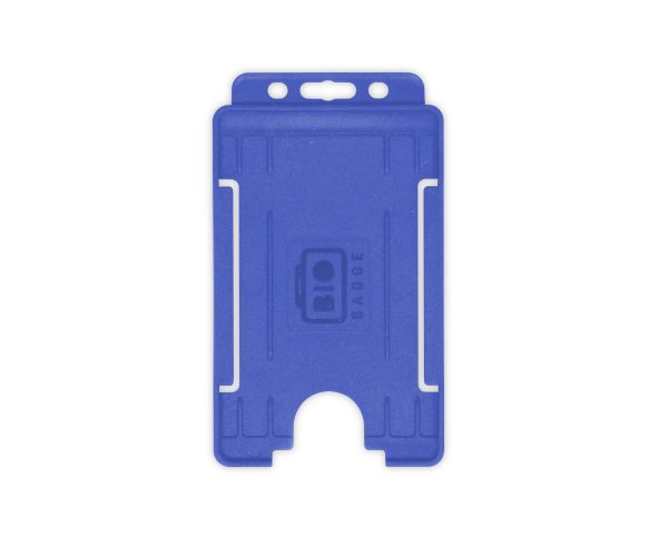 Mid Blue Single Sided Open Faced ID Card Holders (Portrait) (Pack of 100)