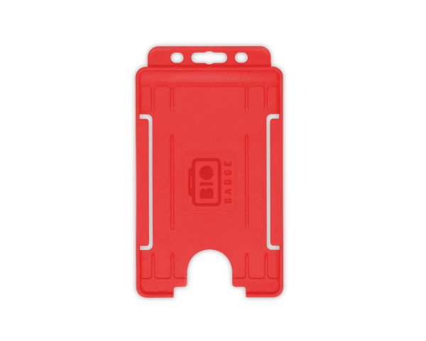 Red Single Sided Open Faced ID Card Holders (Portrait) (Pack of 100)