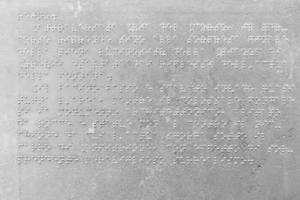 example of braille text